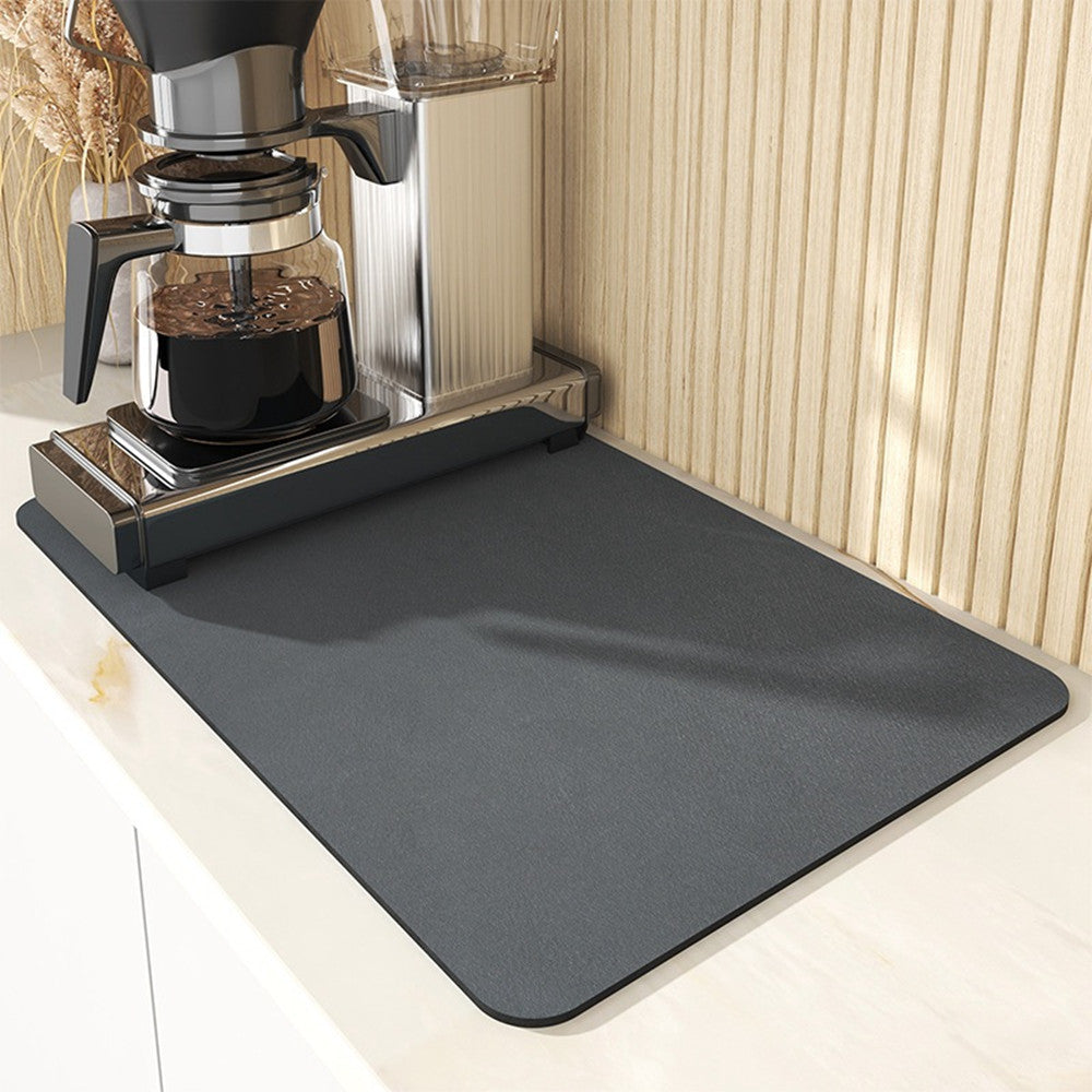 Stain-Hide Coffee Bar Mat: Absorbent Diatomite Protection