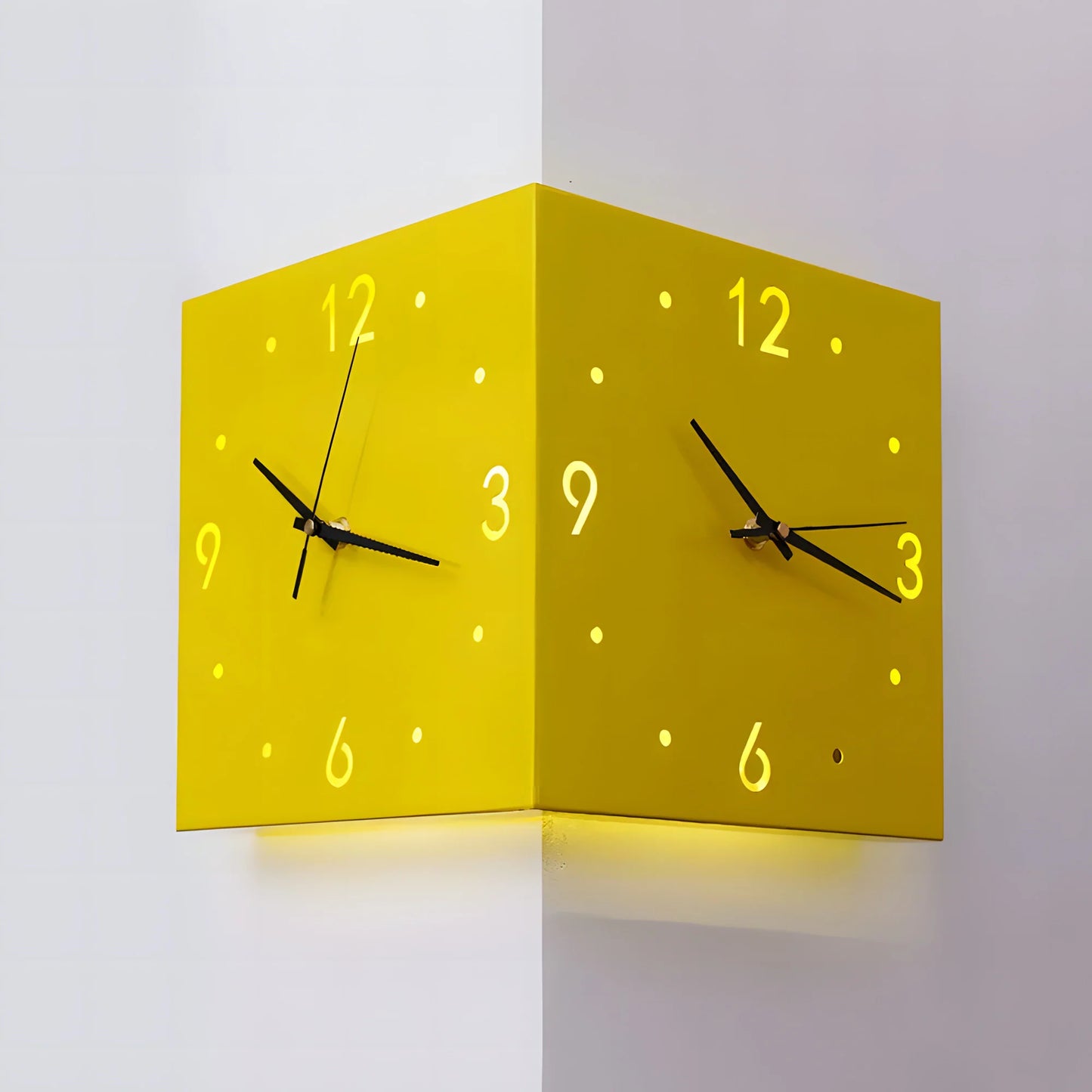 Smart Corner Clock with Motion-Activated Backlight