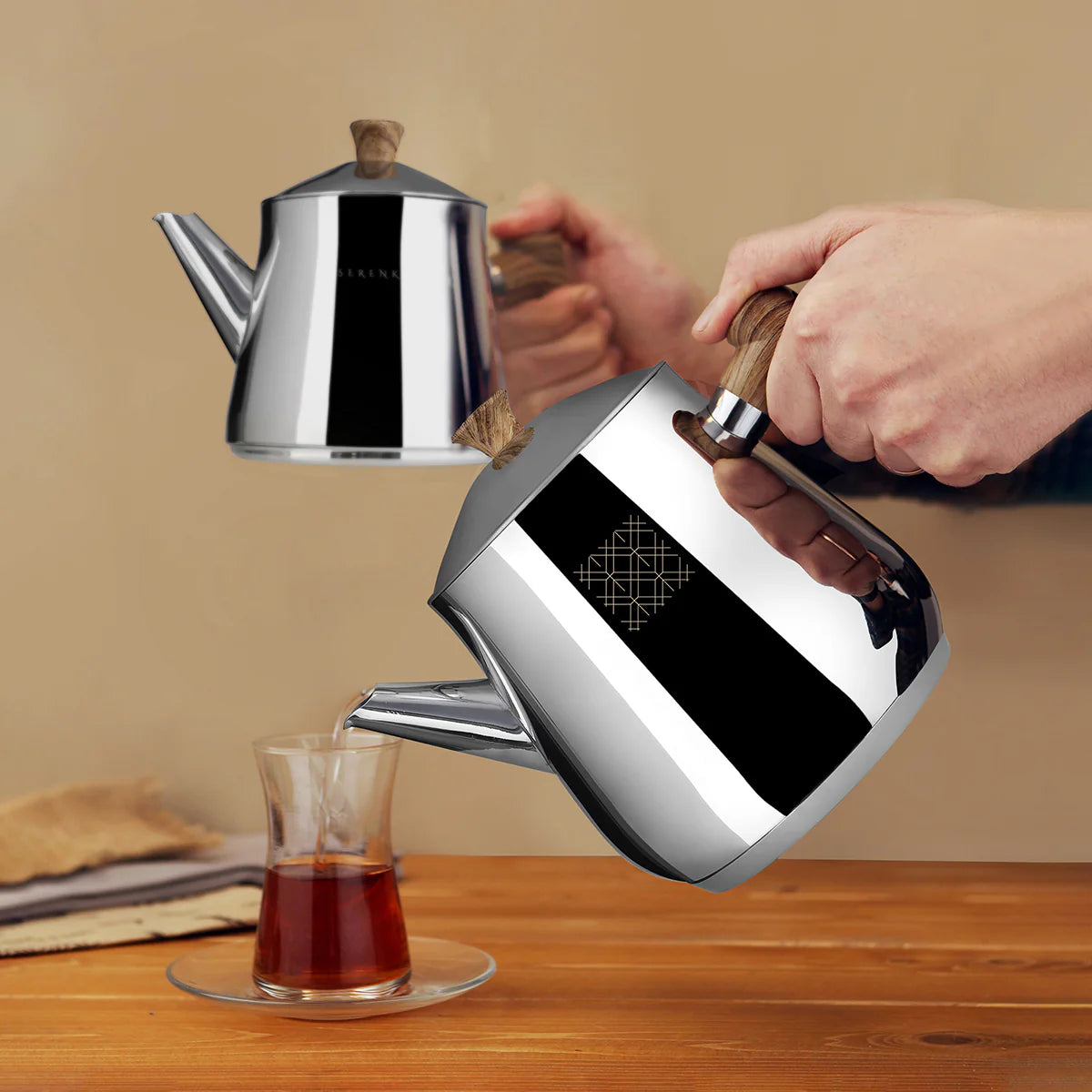 Contemporary Stainless Steel Tea Set