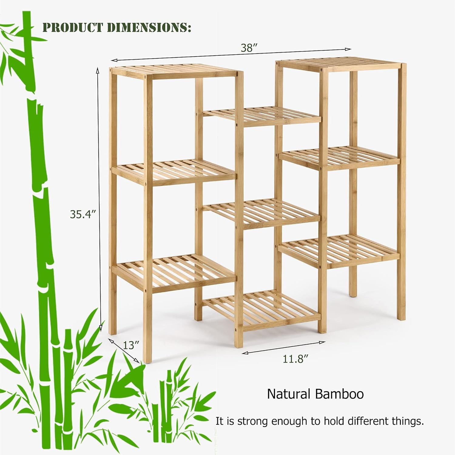 Elegant Bamboo Multi-Tier Plant Stand & Utility Shelf