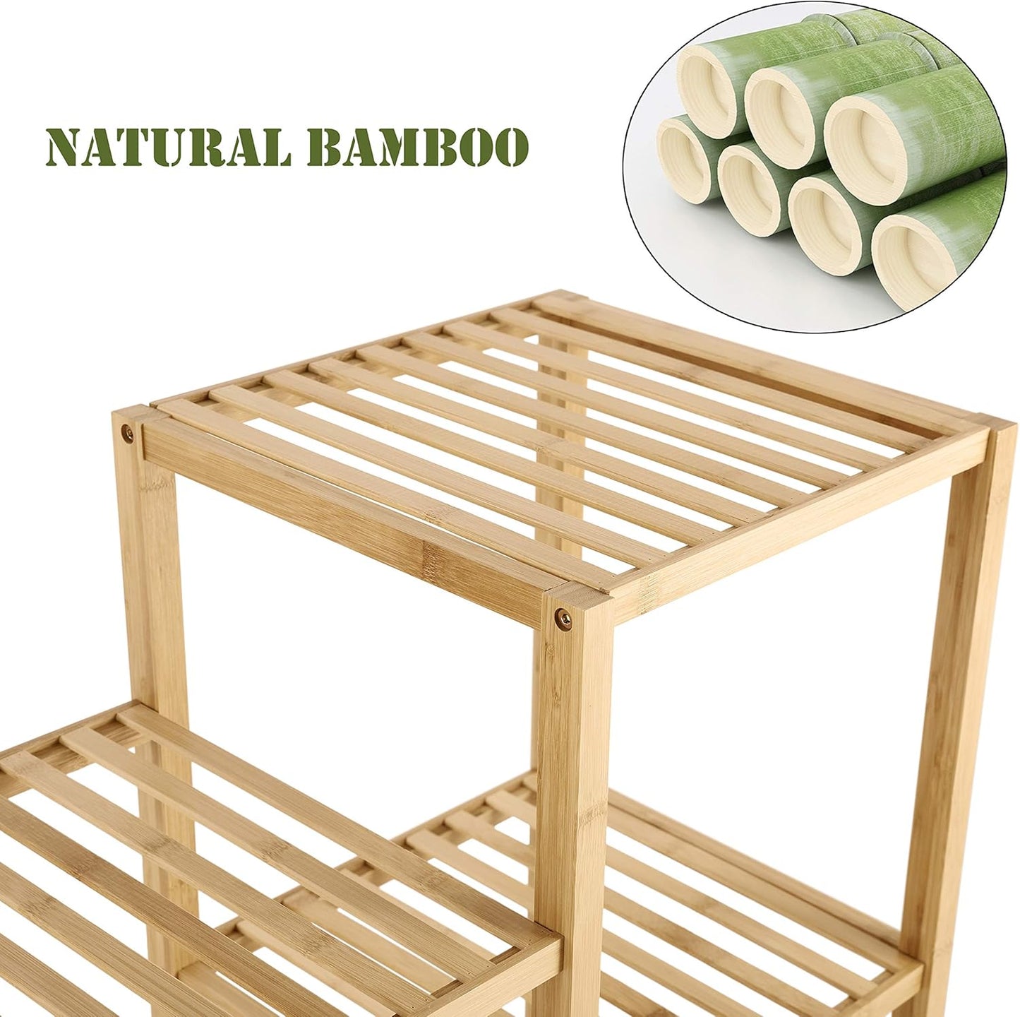 Elegant Bamboo Multi-Tier Plant Stand & Utility Shelf