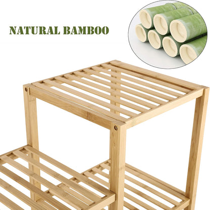 Elegant Bamboo Multi-Tier Plant Stand & Utility Shelf