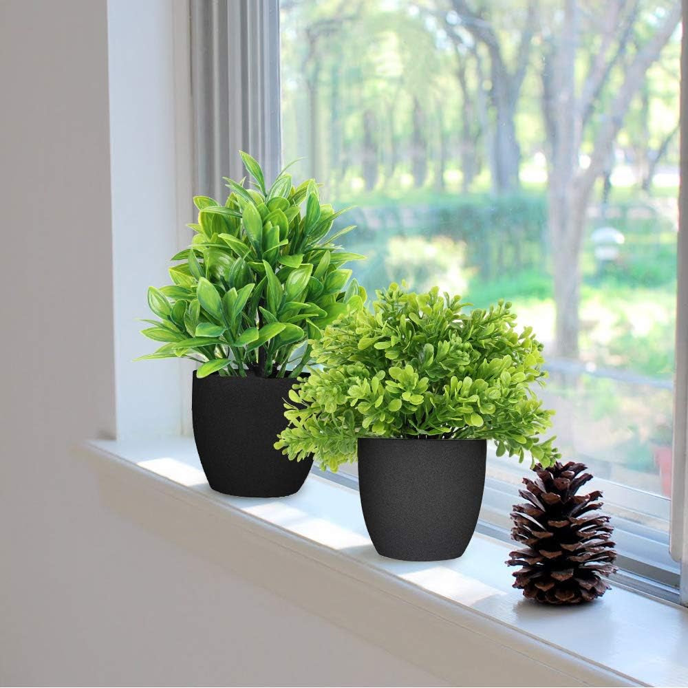 Elegant Faux Eucalyptus Potted Plants – Set of 3 for Home and Office Decor