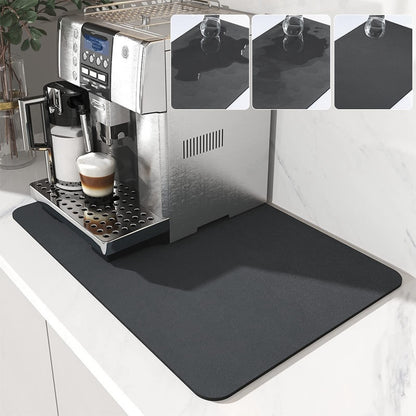 Stain-Hide Coffee Bar Mat: Absorbent Diatomite Protection