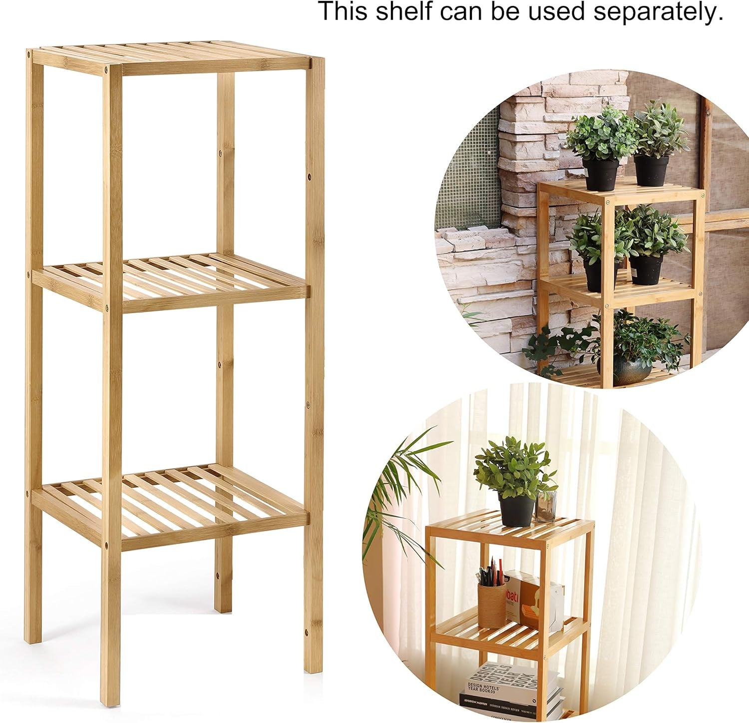 Elegant Bamboo Multi-Tier Plant Stand & Utility Shelf