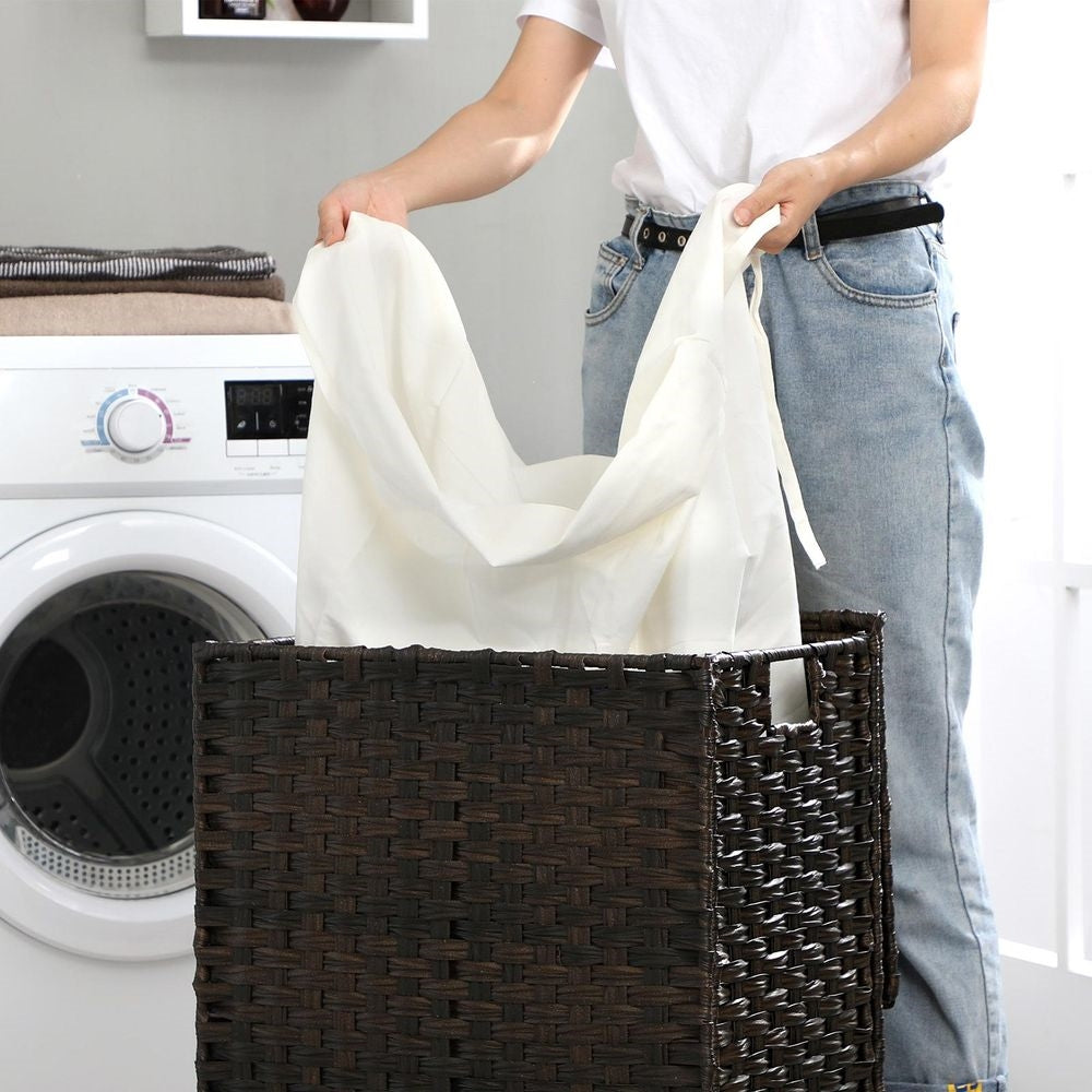 24-Gal Laundry Hamper with Removable Cotton Liner Bag