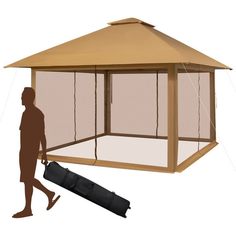 Brown 13 x 13 Ft Pop-Up Gazebo