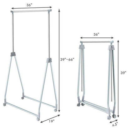 Adjustable Metal Garment Rack with Lockable Wheels