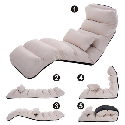 Foldable Multi-Position Lounger in Beige