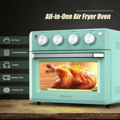 Modern Space Saving Countertop Kitchen Convection Toaster Oven Air Fryer - Teal