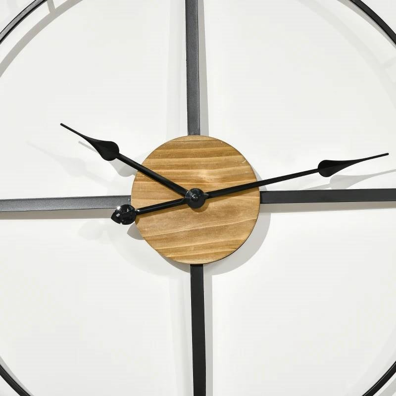 36-inch Metal Wall Clock with Roman Numerals