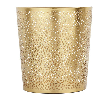 1.3-Gallon Copper Gold Perforated Metal Waste Basket