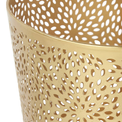 1.3-Gallon Copper Gold Perforated Metal Waste Basket