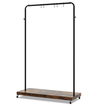 Elegant Industrial Metal Pipe Clothing Rack with Bottom Shelf