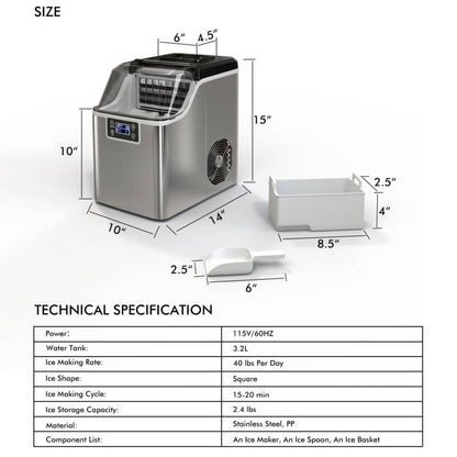 Compact Countertop Ice Maker with Scoop