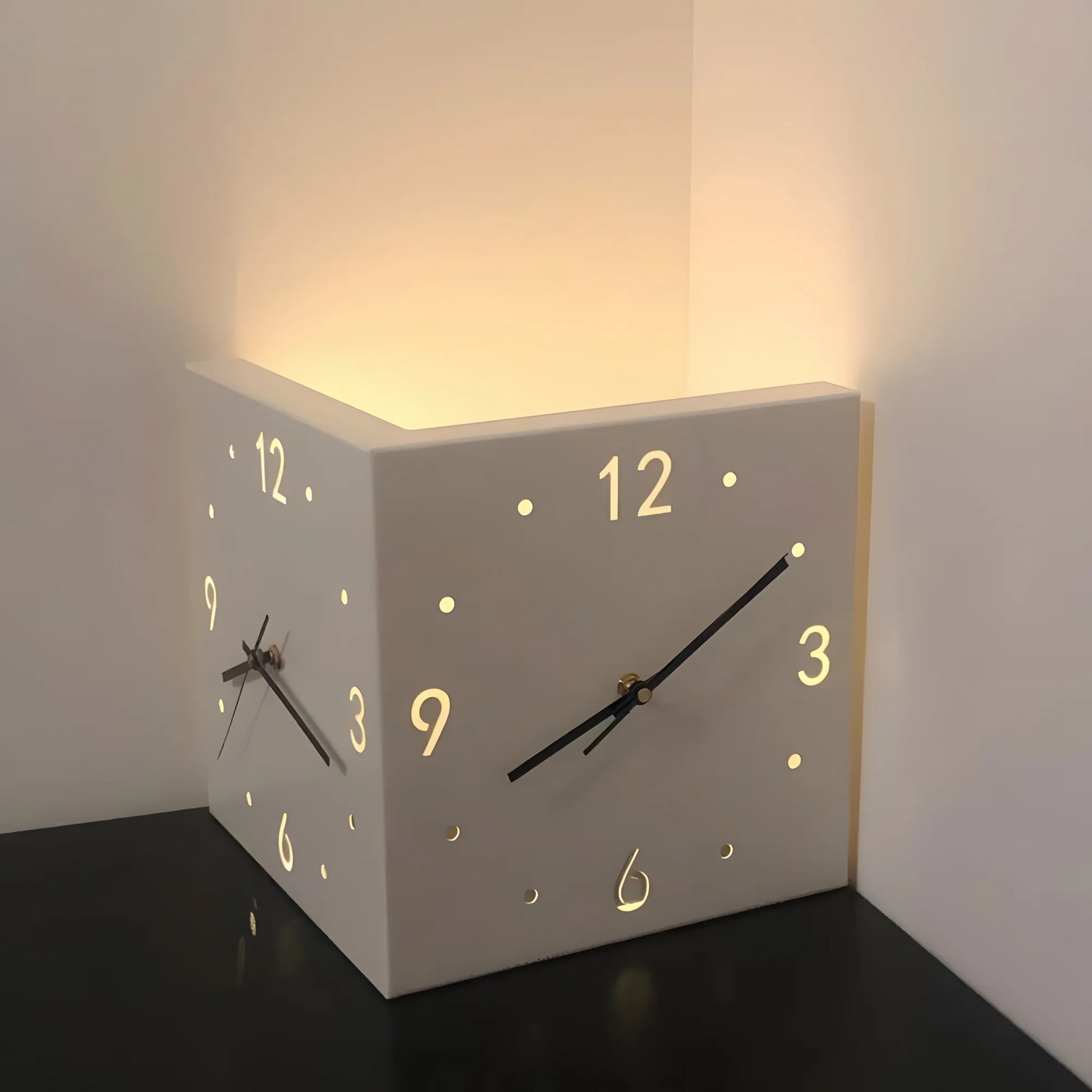 Smart Corner Clock with Motion-Activated Backlight