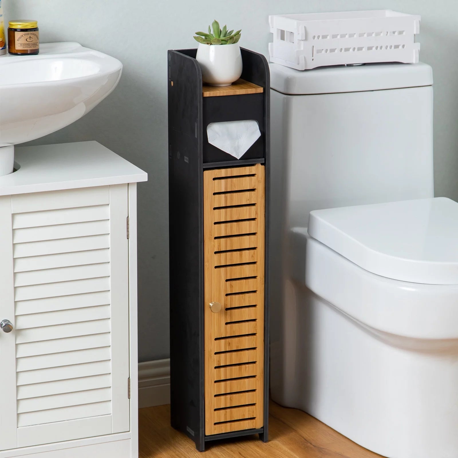 Stylish Slim Bathroom Storage Cabinet