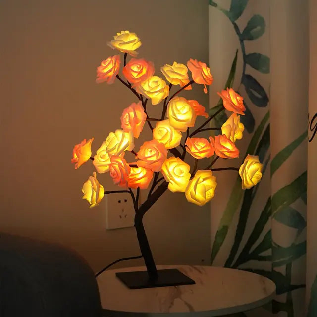 Enchanted Rose Blossom Table Lamp