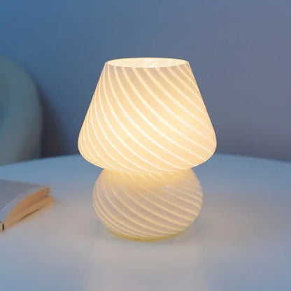 Hand-Blown Glass Mushroom Lamp