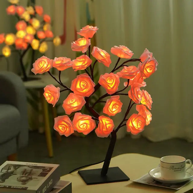 Enchanted Rose Blossom Table Lamp